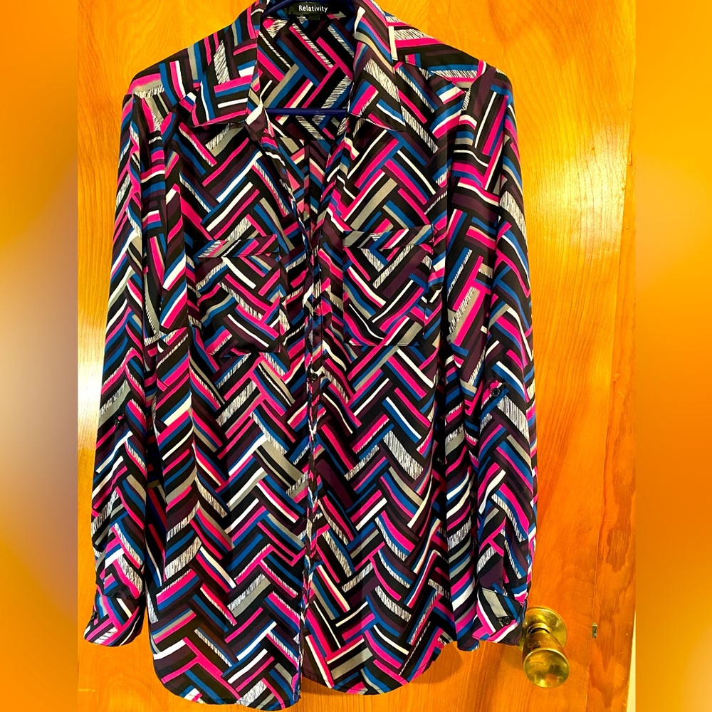 Ladies “RELATIVITY” multicolored blouse